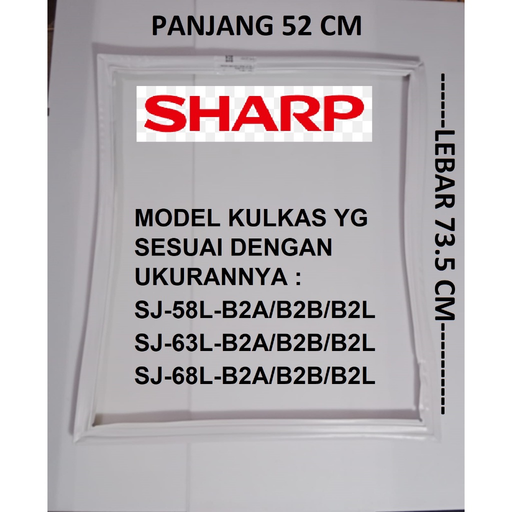 ORIGINAL KARET PINTU KULKAS SHARP GASKET KARET MAGNET PINTU KULKAS SHARP 2 PINTU FPACGA414CBKZ