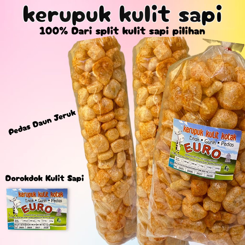 

Kerupuk Kulit Sapi Gurih & Renyah - Original & Pedas Daun Jeruk | 200g - 600g