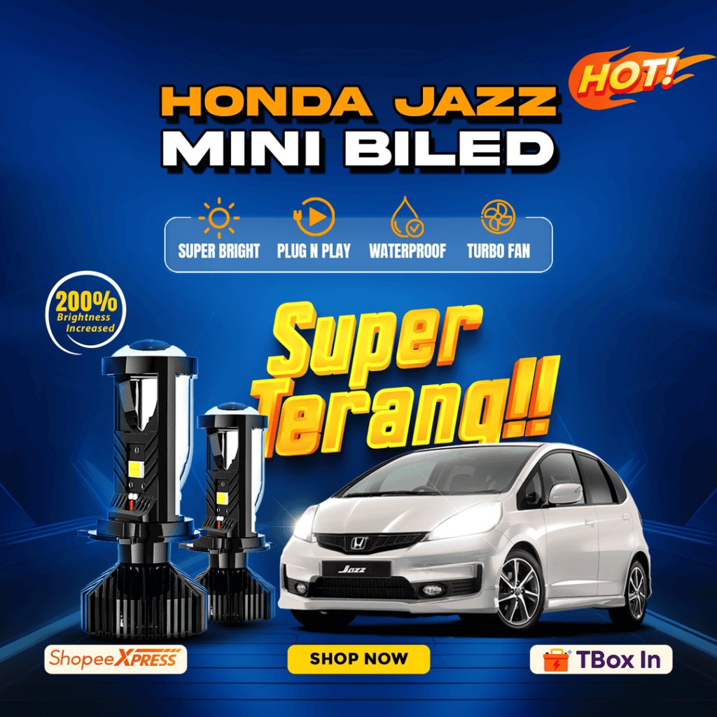 H4 Mini Biled Projie Projector Lampu LED Mobil Super Terang Putih T9 PNP Jazz GE8