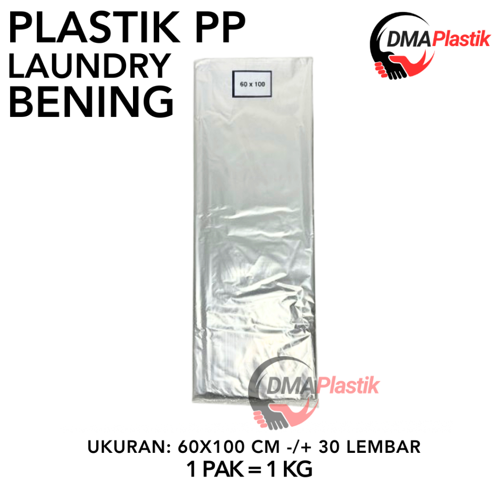 1 KG Plastik PP Packing Laundry / Plastik Laundry Kiloan / Plastik Buket / Plastik PP Bening Tebal
