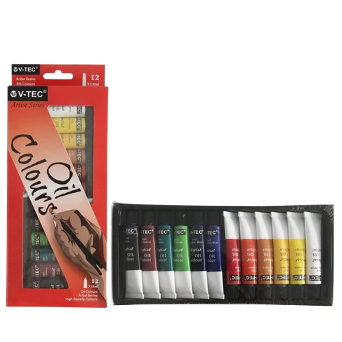 

V-Tec Oil Colours Set VT-1386/O 12 & 18 Warna Media Melukis Kanvas / Cat Minyak Lukis Vtec Oil Color