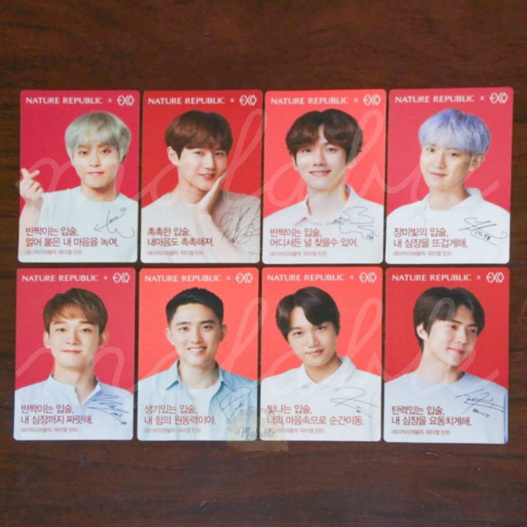 Red Photocard PC Set Official Nature Republic x EXO