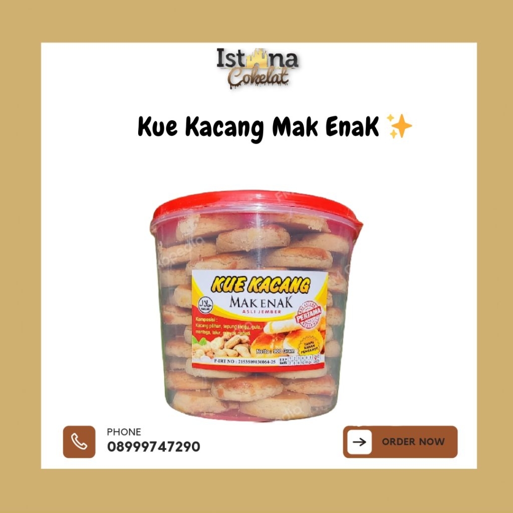 

Mak Enak Kue Kacang Asli Jember Toples 900GR