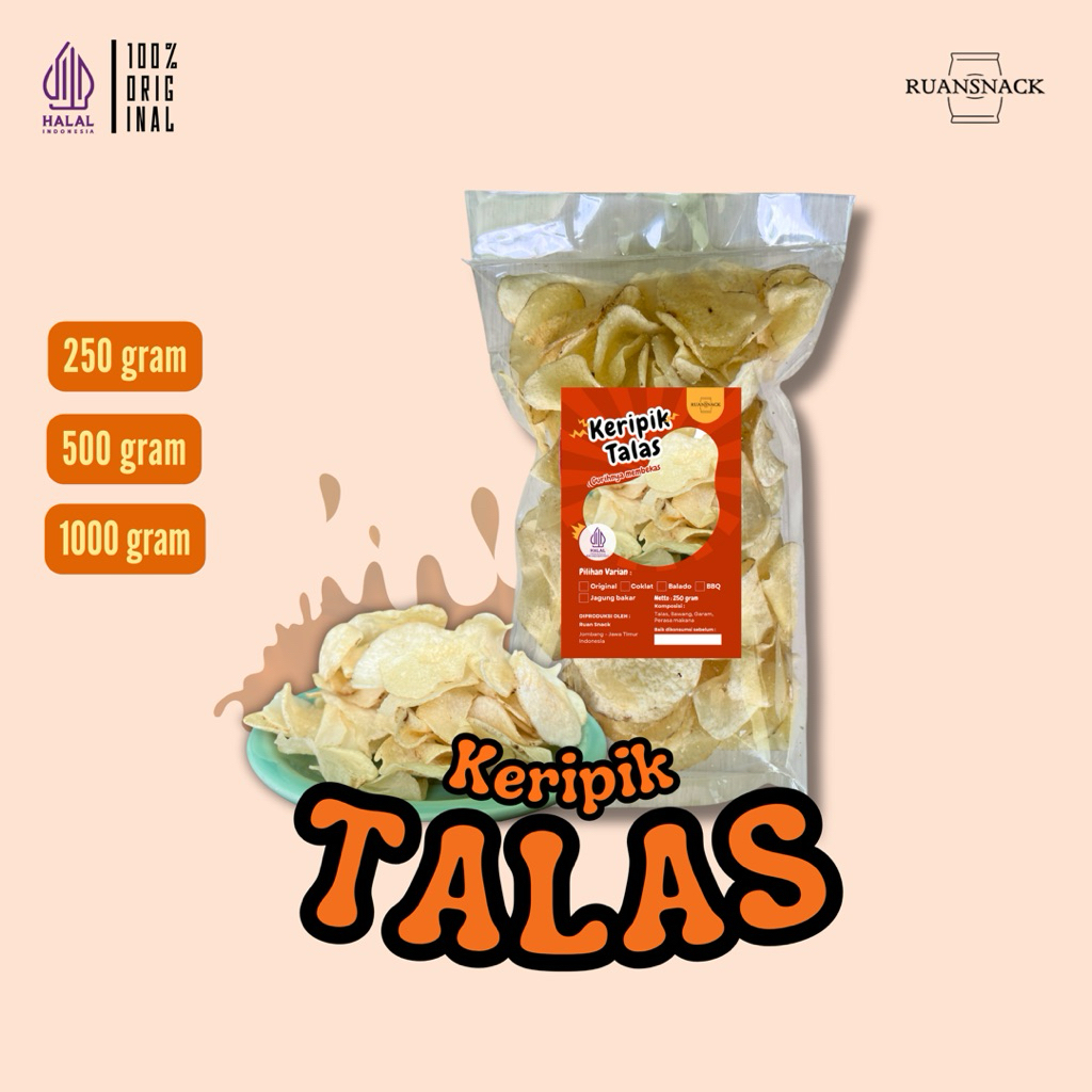 

keripik Talas gurih renyah 250gr, 500gr