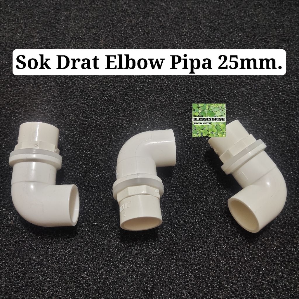 Sok Drat Elbow Pipa 25mm Soket Drat Elbow Pipa Aquarium 25mm Socket Drat Elbow 25mm Sambungan Drat E