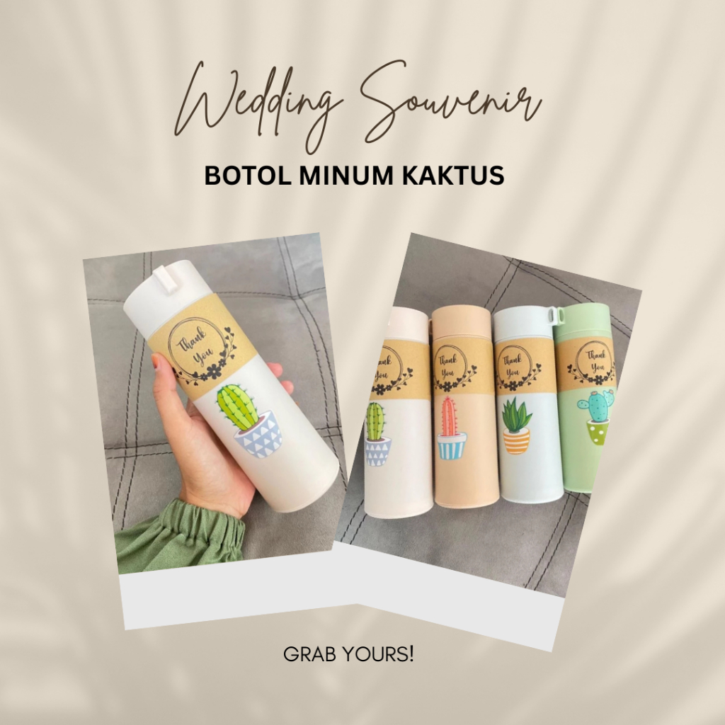 Souvenir Botol Tumbler Aesthetic/ Souvenir Botol Minum Kaktus Mini