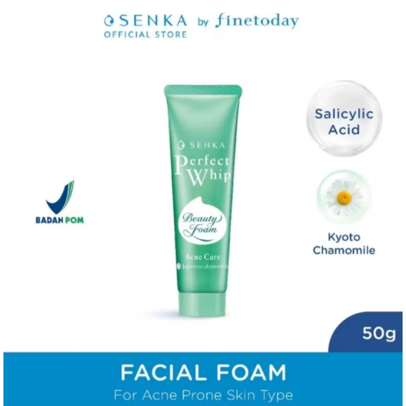 Senka Perfect Whip Acne Care Facial Wash Acne 50gr Untuk Acne Sabun Wajah Facial Wash Gentle
