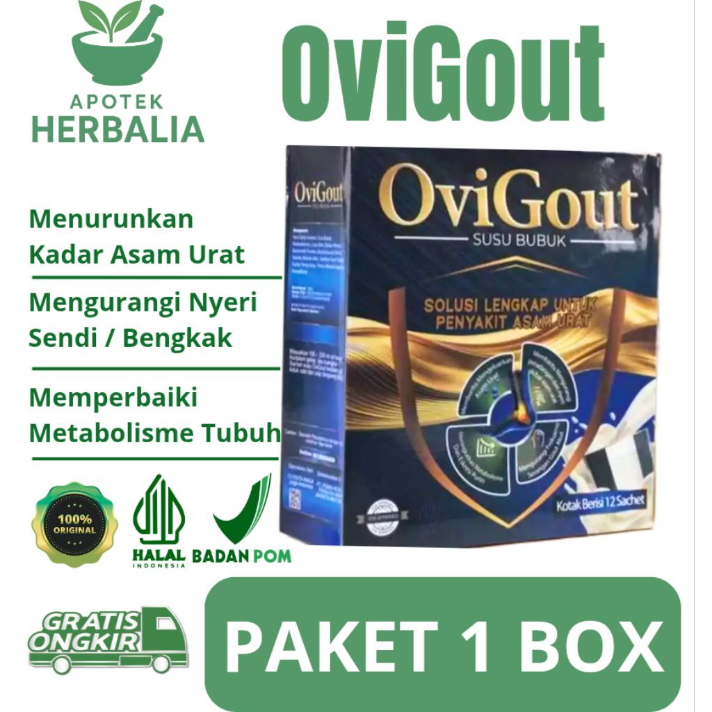 

OVIGOUT 1 Box Milik Susu Suplemen Kesehatan Asam Urat, Kolesterol Dan Tulang Sendi