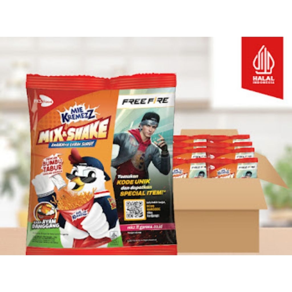

Mie Kremezz Mix & Shake - Ayam Panggang - 1 Karton (9renceng) - 90 Pcs - 16gr
