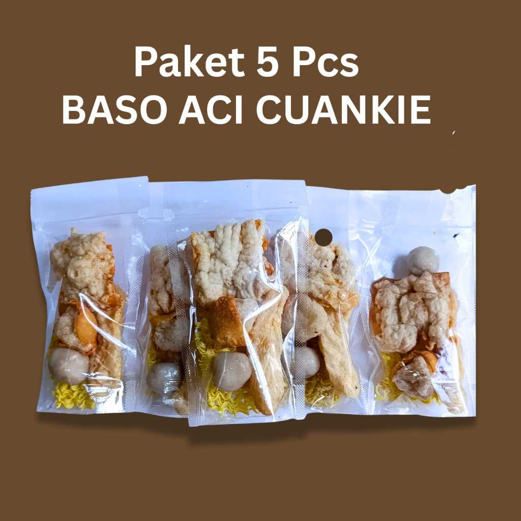 

Paket 5 Pcs Cuanki Instan Baso Aci Cuanki Lidah Siomay Cuanki Kotak Bakso Ayam