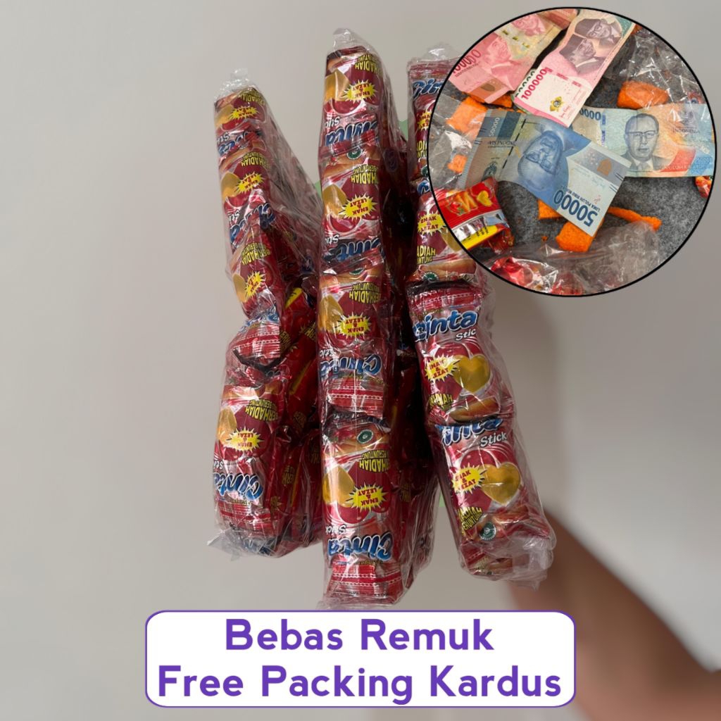 

(Free Packing Kardus) Snack cinta stik berhadiah uang dan emas jika beruntung isi 120
