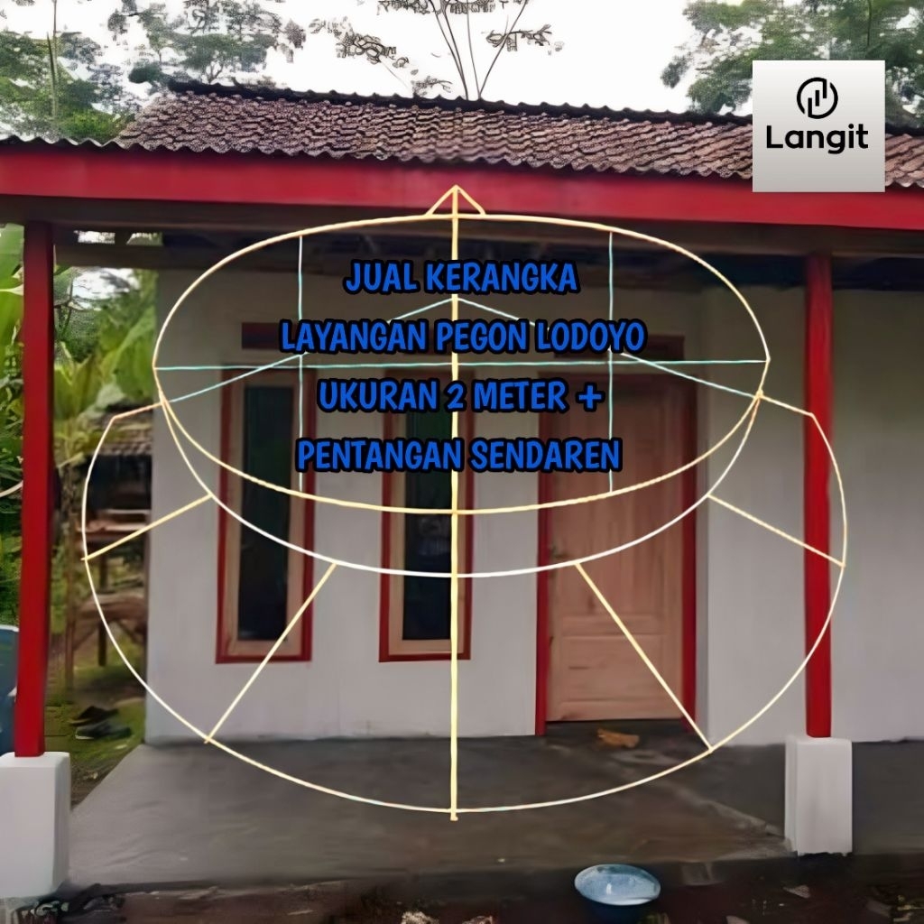 KERANGKA LAYANGAN PEGON LODOYO / GAPANGAN 2 METER + SENDAREN