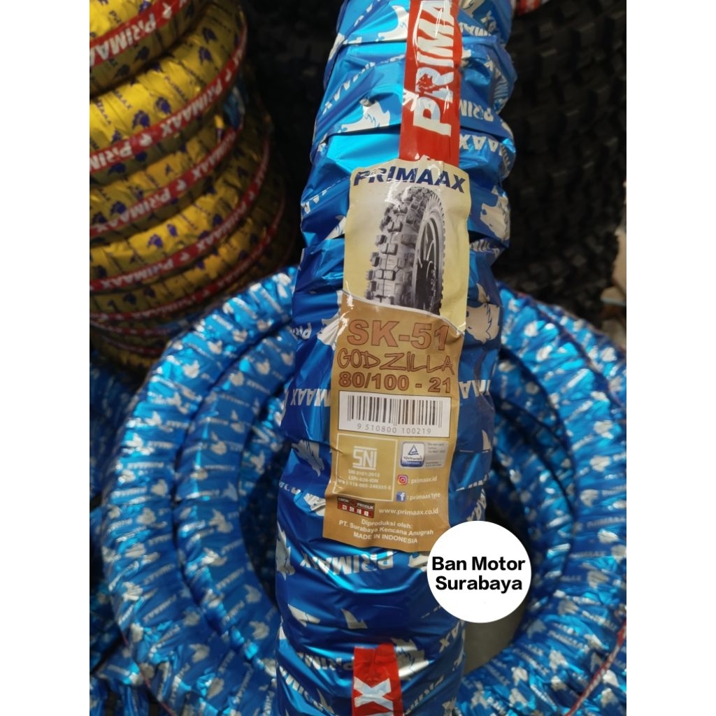 Ban Luar Primax 80/100-21 SK51 Godzila Tubetype Primax SK51