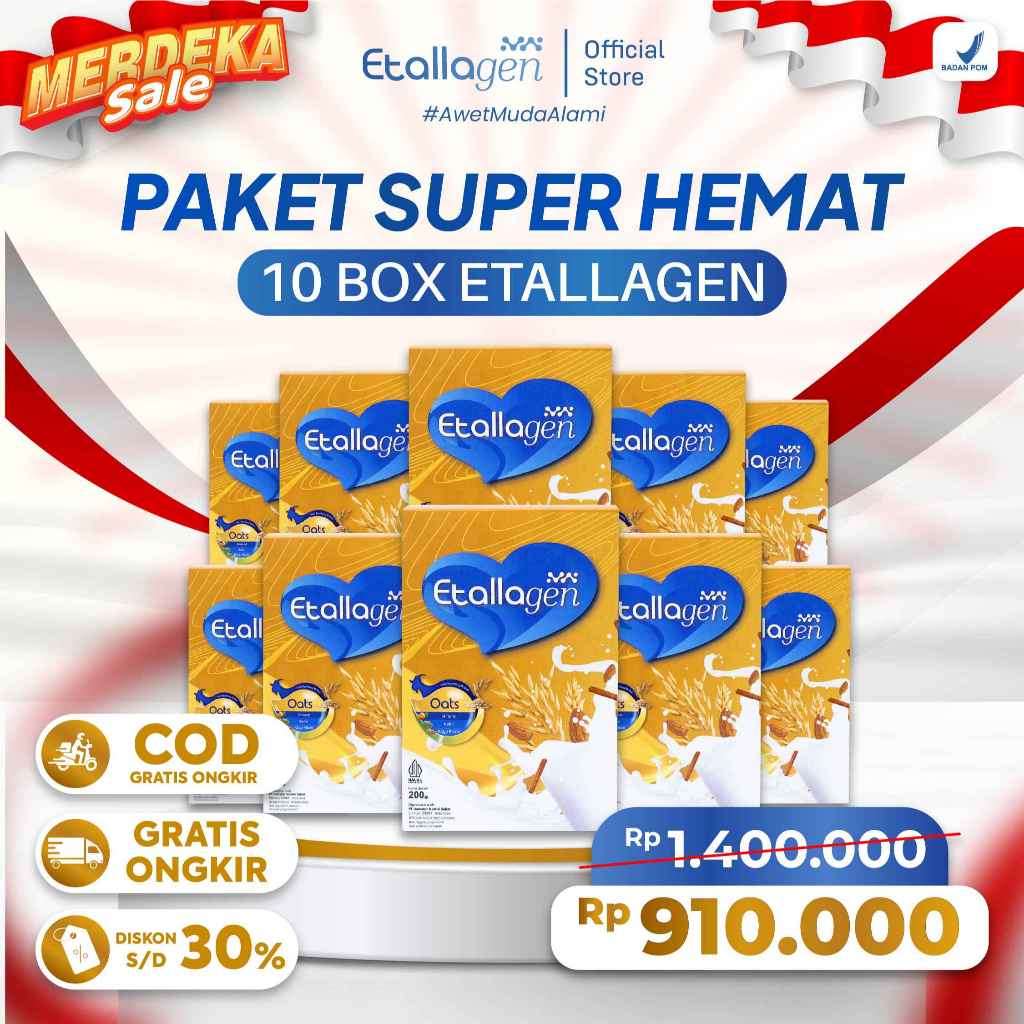 

Paket Grosir 10 Box Etallagen | Susu Kecantikan kulit, Bantu Atasi Masalah Tulang Nyeri Sendi