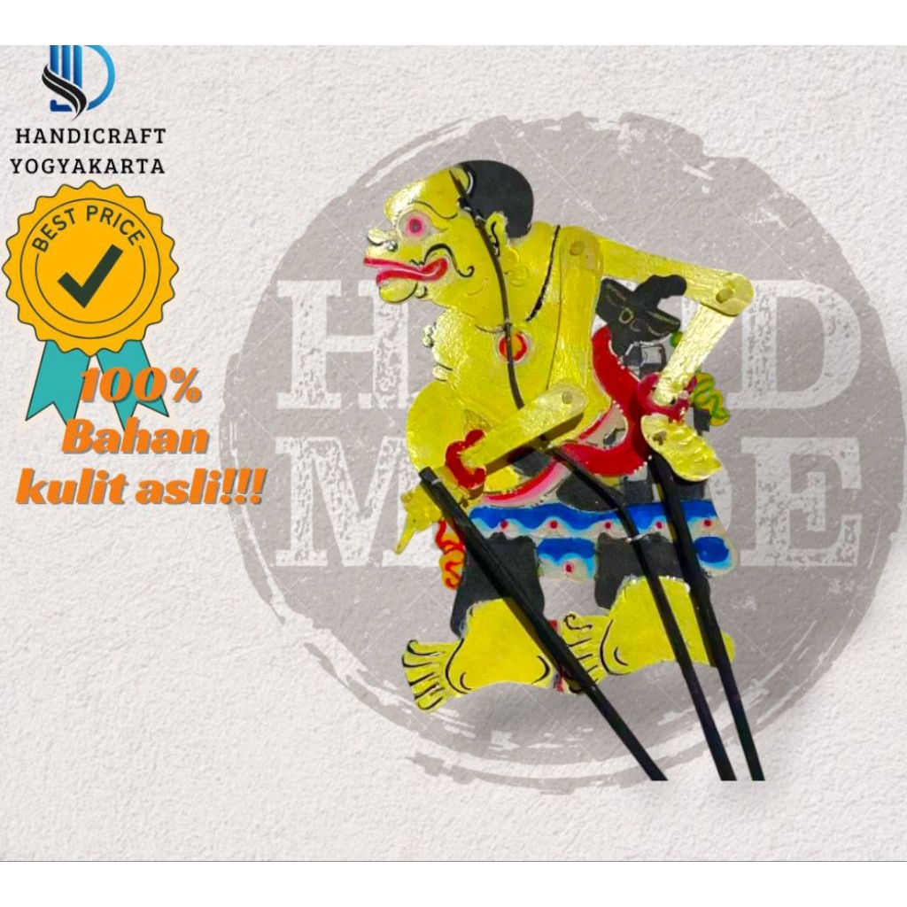 Wayang kulit sapi mainan Bagong ki seno/bagong koloran tinggi -+45cm