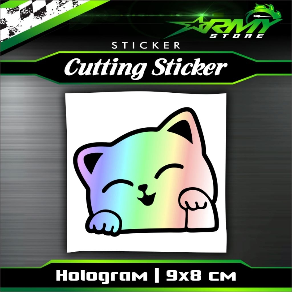 

Stiker kucing lucu Hologram