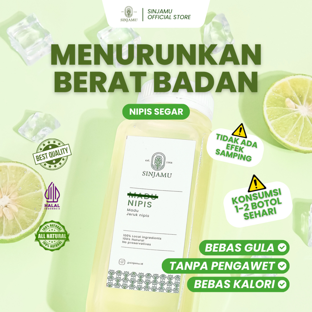 

SINJAMU NIPIS SEGAR | Minuman Herbal Penurun Berat Badan | Bebas Gula | 0 Kalori | 250ML