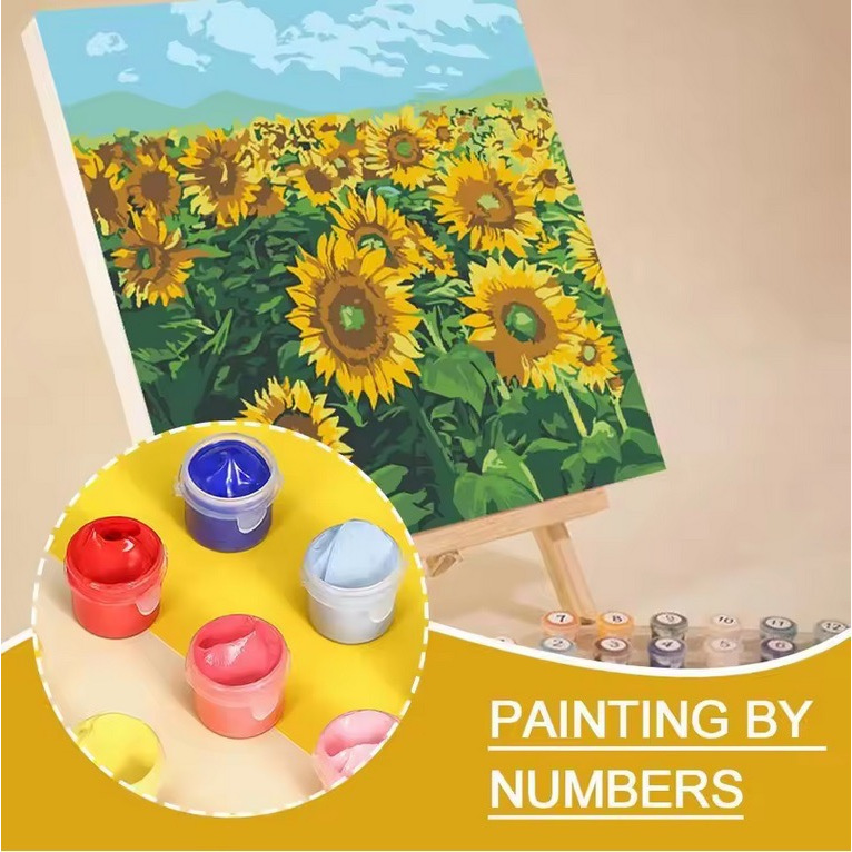 

Lukisan Kanvas Paint By Number Siap Lukis / Painting Kit With Frame / Landscape Aesthetic 30x30 Cm