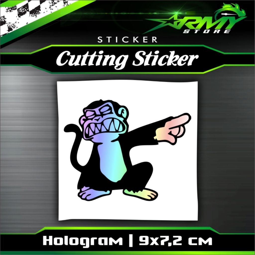 

Stiker Monyet marah Hologram