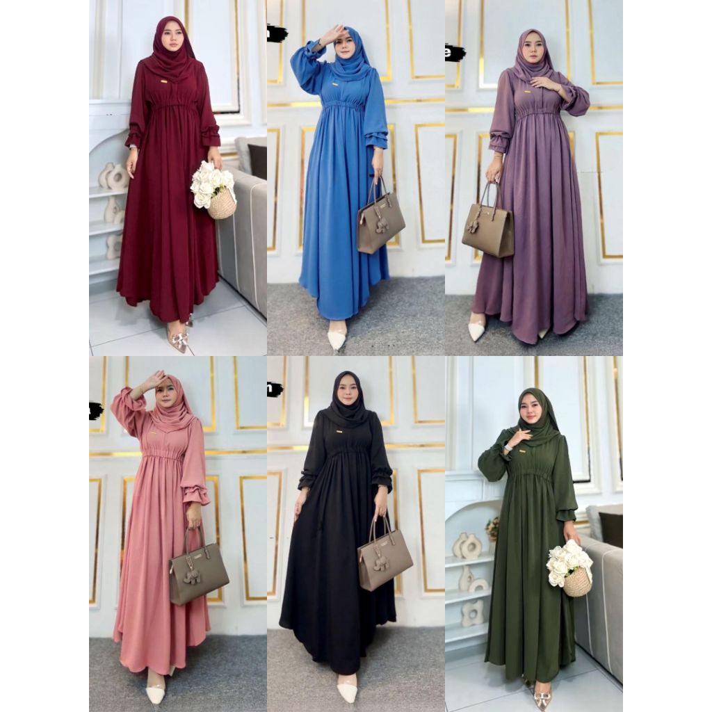 GAMIS SET HIJAB PASHMINA / GAMIS SYARI CRINKLE/GAMIS SET SYARI /SET GAMIS CRINKLE