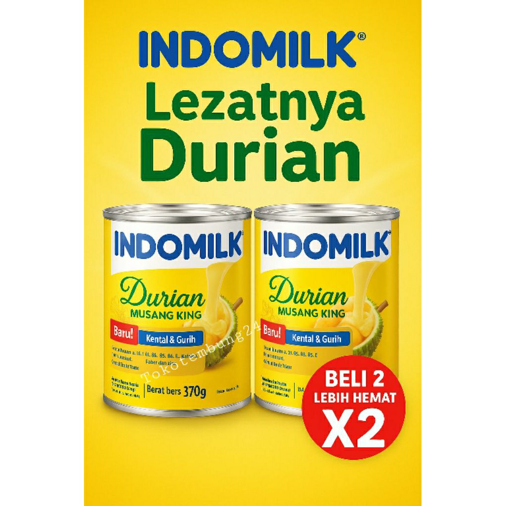 

[BARU]Indomilk Durian Musang King 370gr X2