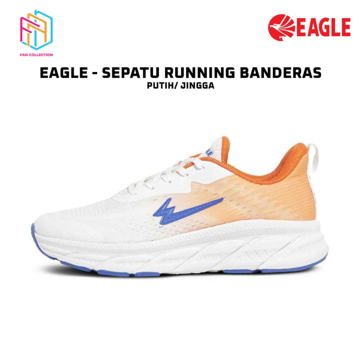 Sepatu Running EAGLE Banderas Putih Jingga