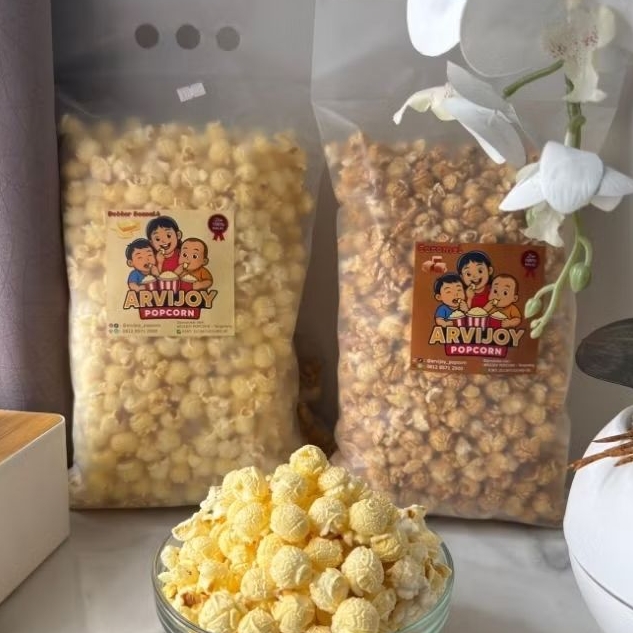 

Popcorn Jumbo Caramel & Butter Seasalt [Buy 1 Get 1] - Makanan Manis Crispy Camilan Popcorn Snack Jagung 500gr Tanpa Pengawet Gluten Free