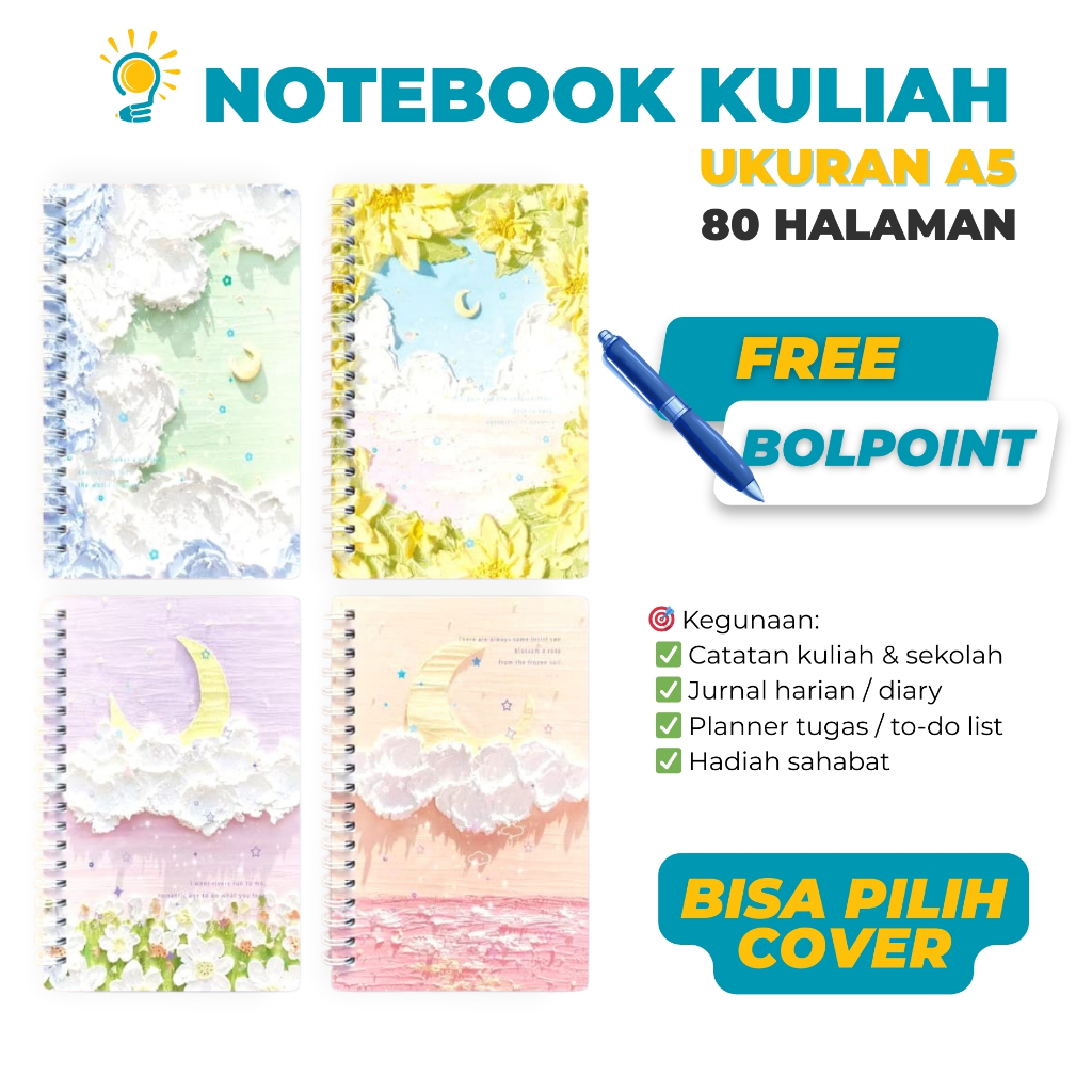 

Notebook Aesthetic Seperti 3D Cover 80 Halaman Isi Garis + Free Pulpen | Buku Catatan Kuliah Cute Murah
