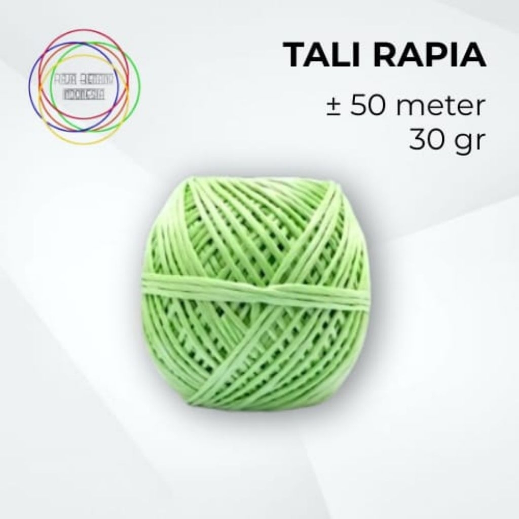 

Tali rapia / ± 50 mtr / gulungan 30 gr / tersedia warna hijau dan putih