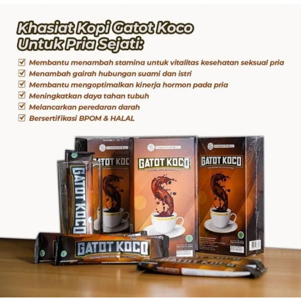 

0Kopi Gatot koco 1 Box isi 5 sachet untuk stamina pria