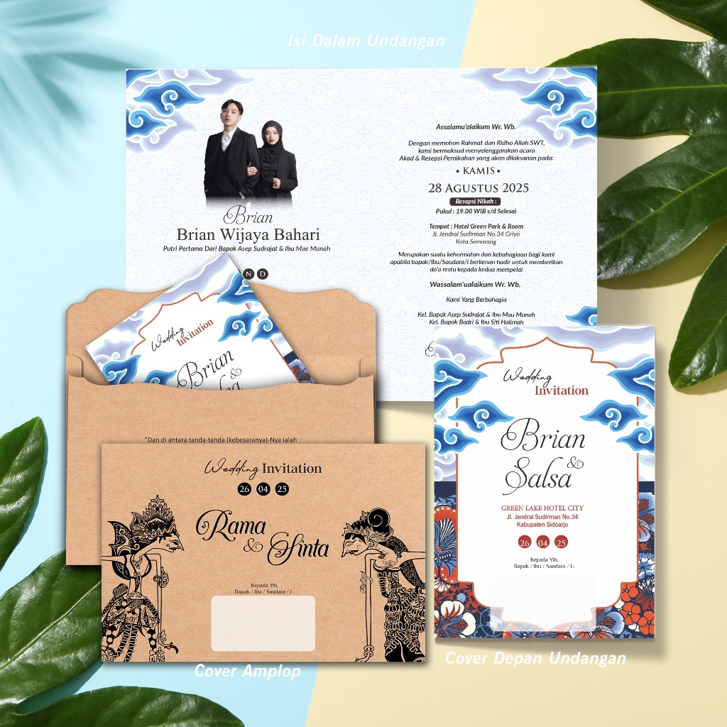 Undangan Pernikahan Elegan Tema Jawa Klasik Elegan - Undangan Ngunduh Mantu - Khitanan