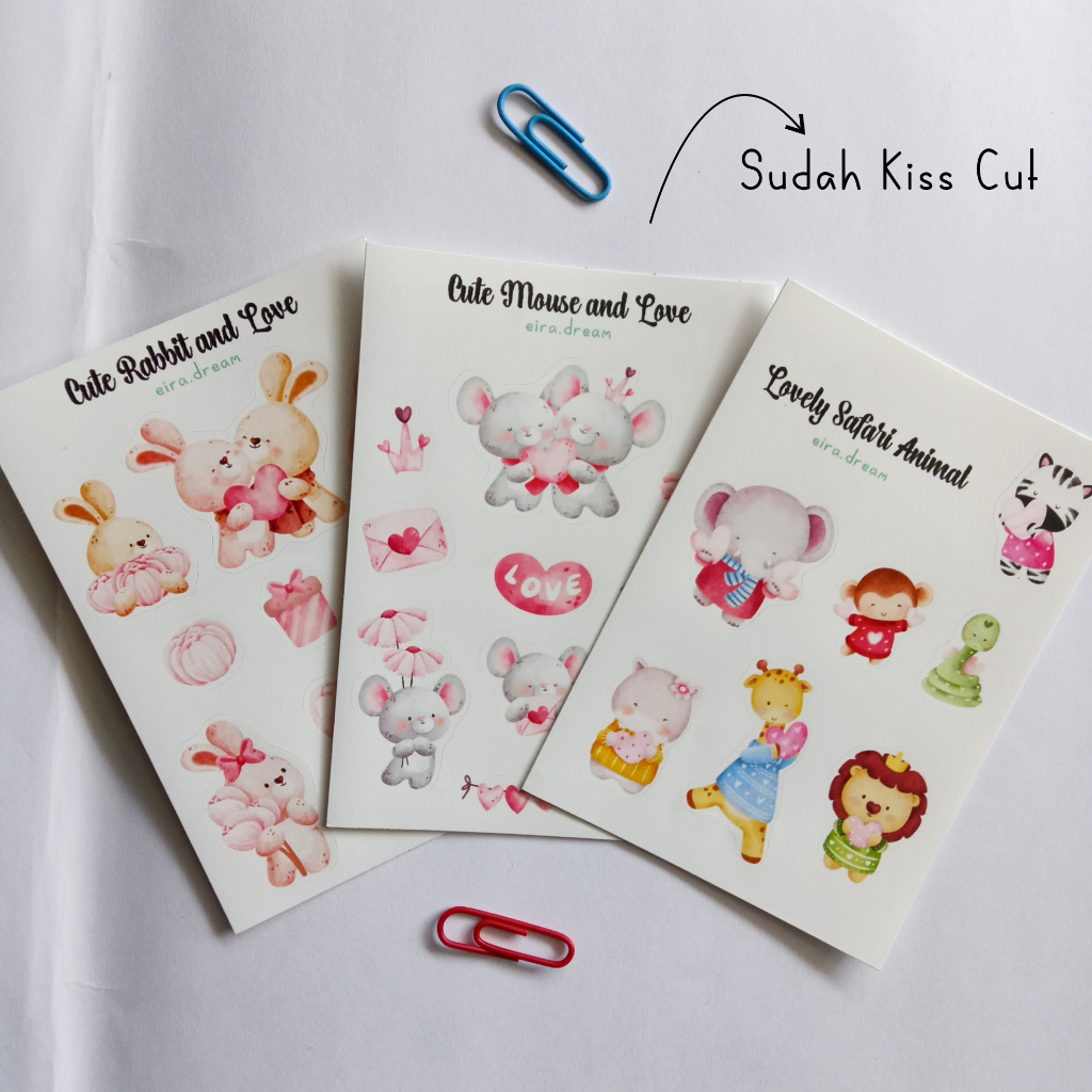 

Stiker Cute Kartun Anti Air Sticker Aesthetic Lucu Kiss Cut A7