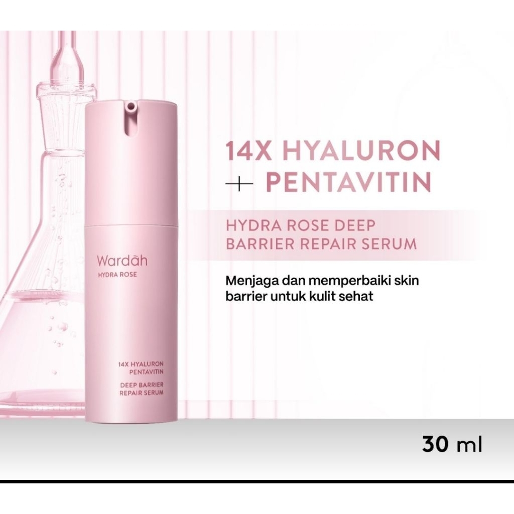 Wardah Hydra Rose 14X Hyaluronic Pentavitin Deep Barrier Repair Serum