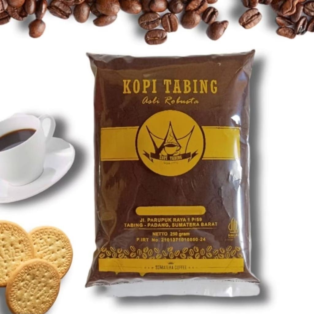 

Kopi Bubuk Tabing 250gr Asli Robusta Padang