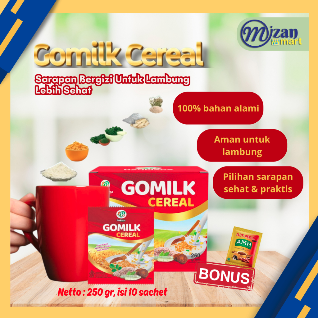 

GOMILK CEREAL Sarapan Bergizi Susu Etawa Plus Pati Garut - Ramah bagi Penderita Asam Lambung & Gerd