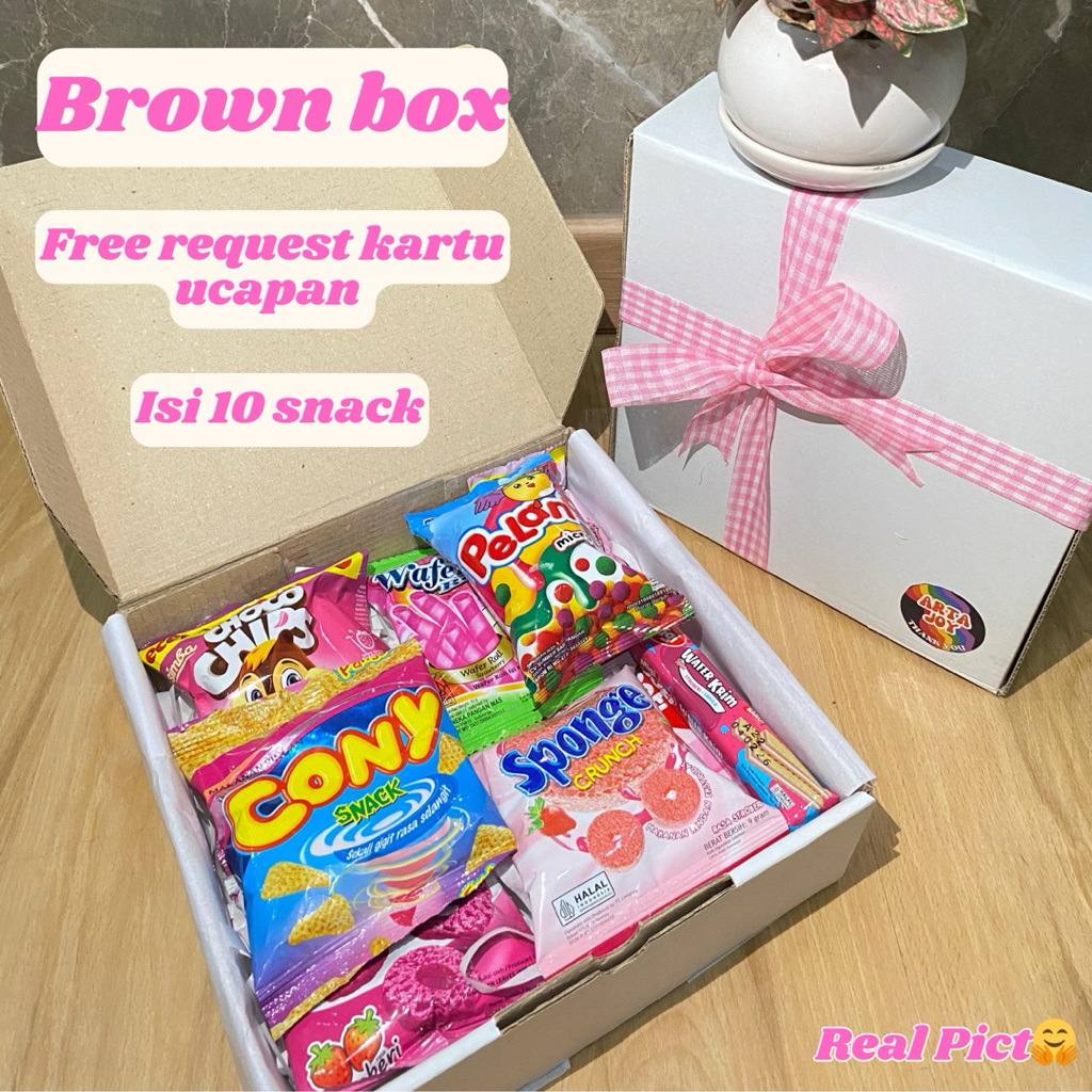 

Snack Hampers / Gift Box / Gift Box Snack / Hampers Snack Box / Bingkisan Snack / Gift Snack Box / Kado Ulang Tahun / Haidah Ulang Tahun / Hampers Snack Pink by ArtaJoy