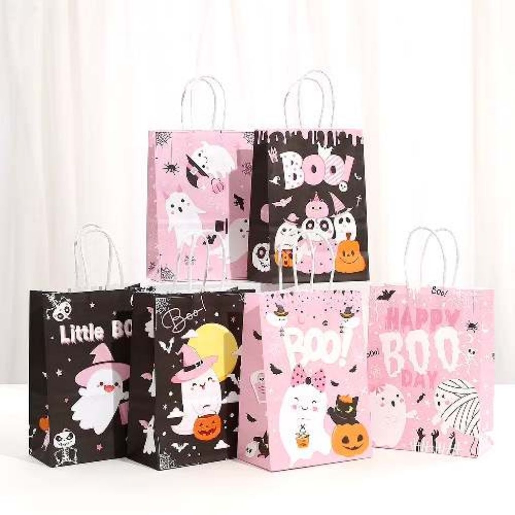 

Satuan- Paperbag Halloween/ Tas Kado edisi Halloween/ Paperbag motif Ghost Hantu Halloween/Giftbag cute Halloween