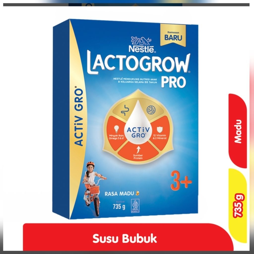 

HARGA PROMO: Susu Lactogrow Pro 3+ (735 gram),Nutrisi Pertumbuhan Anak 3 Tahun ke Atas