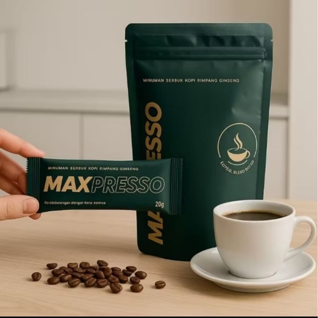 

Maxpresso Coffee HWI original 5 Sachet Kopi,Herbal Stamina Pria Produk HWI
