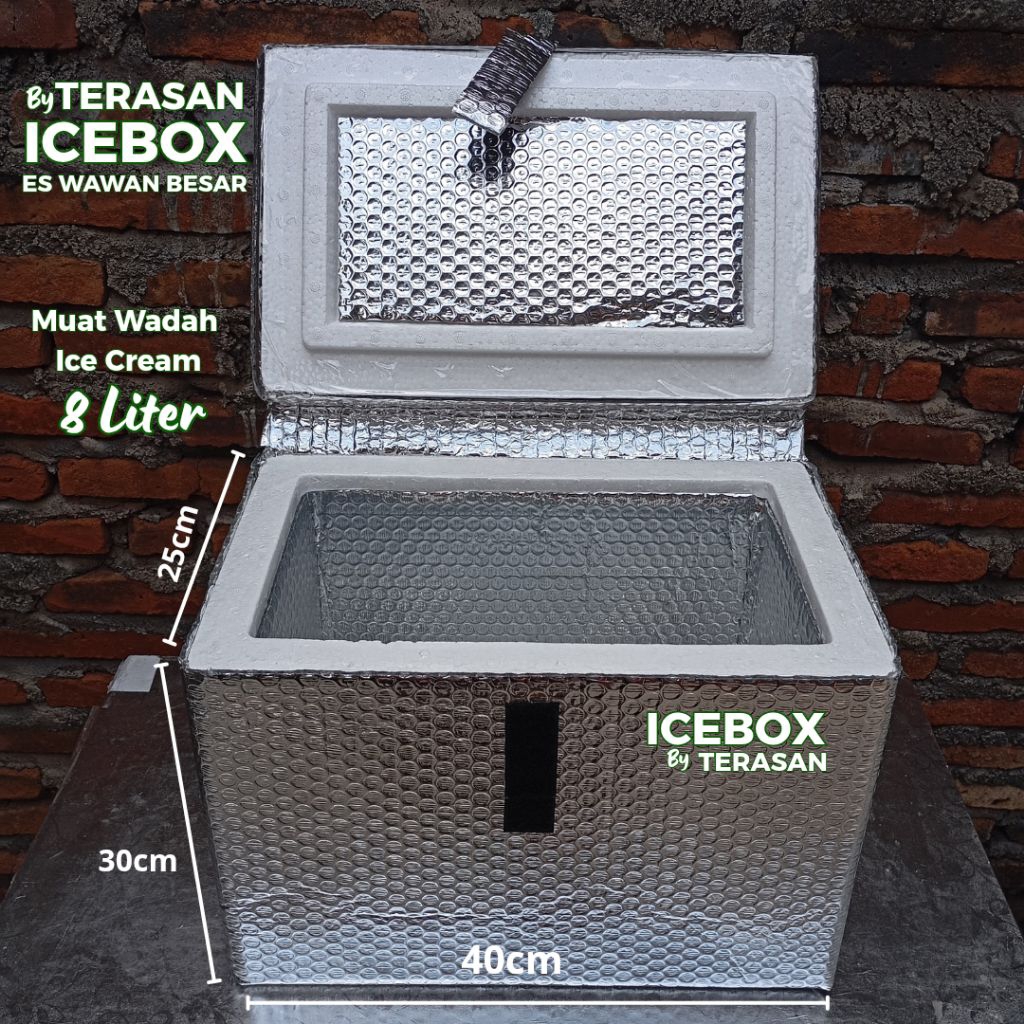 ICEBOX COOLER BOX PETI ES WAWAN BESAR ES POTONG MAMBO DOGER ICE CREAM ES KRIM 8LITER DILAPISI