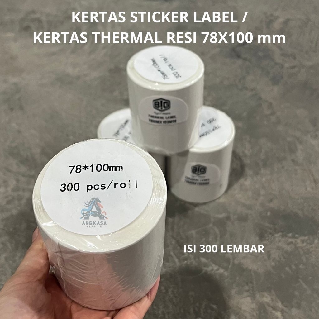 

(300 lembar) Kertas Thermal Resi 78x100mm / Kertas Sticker Label / Kertas Resi / Kertas Label / Kertas paket / Kertas Packaging / Kertas orderan