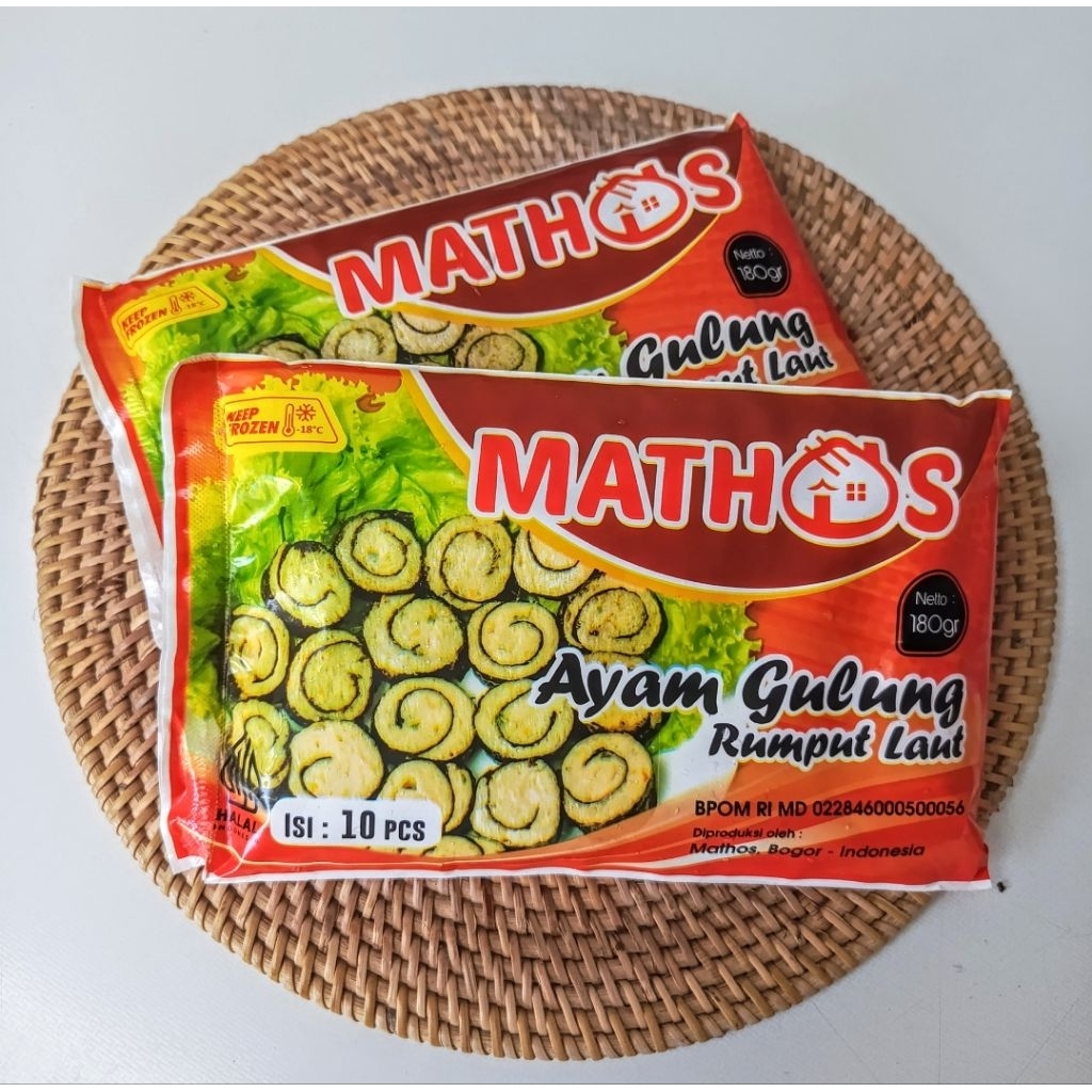 

MATHOS Ayam Gulung Rumput Laut Isi 10 Halal 250Gr Dimsum Enak Ekonomis