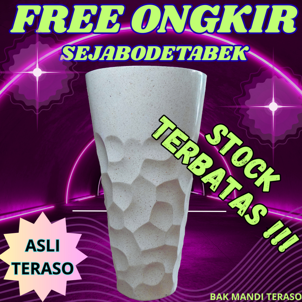Wastafel teraso Tipe Pedestal Setengah Sarang Madu 80x40 CM Putih BAK MANDI TERASO FREE ONGKIR