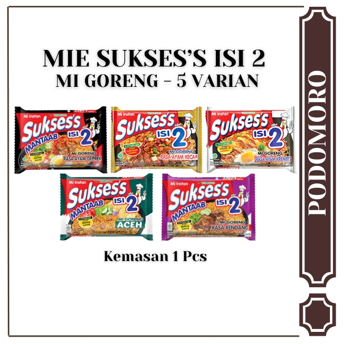 

Mie Suksess isi 2 Mie Goreng - Ayam Geprek / Ayam Kecap / Ayam Kremes / Aceh / Rendang