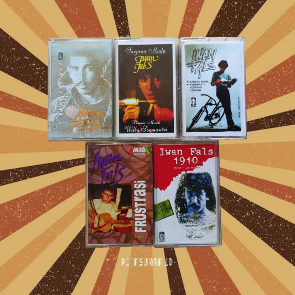 Cassette Iwan fals Paket kaset pita 5 album Iwan fals