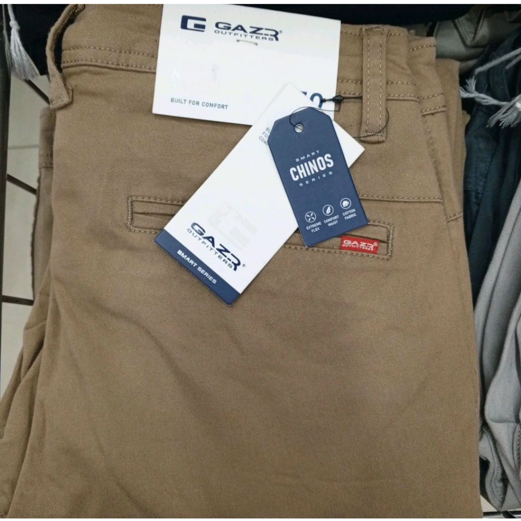 GAZR Chinos Celana Panjang Gold Brown Diskon
