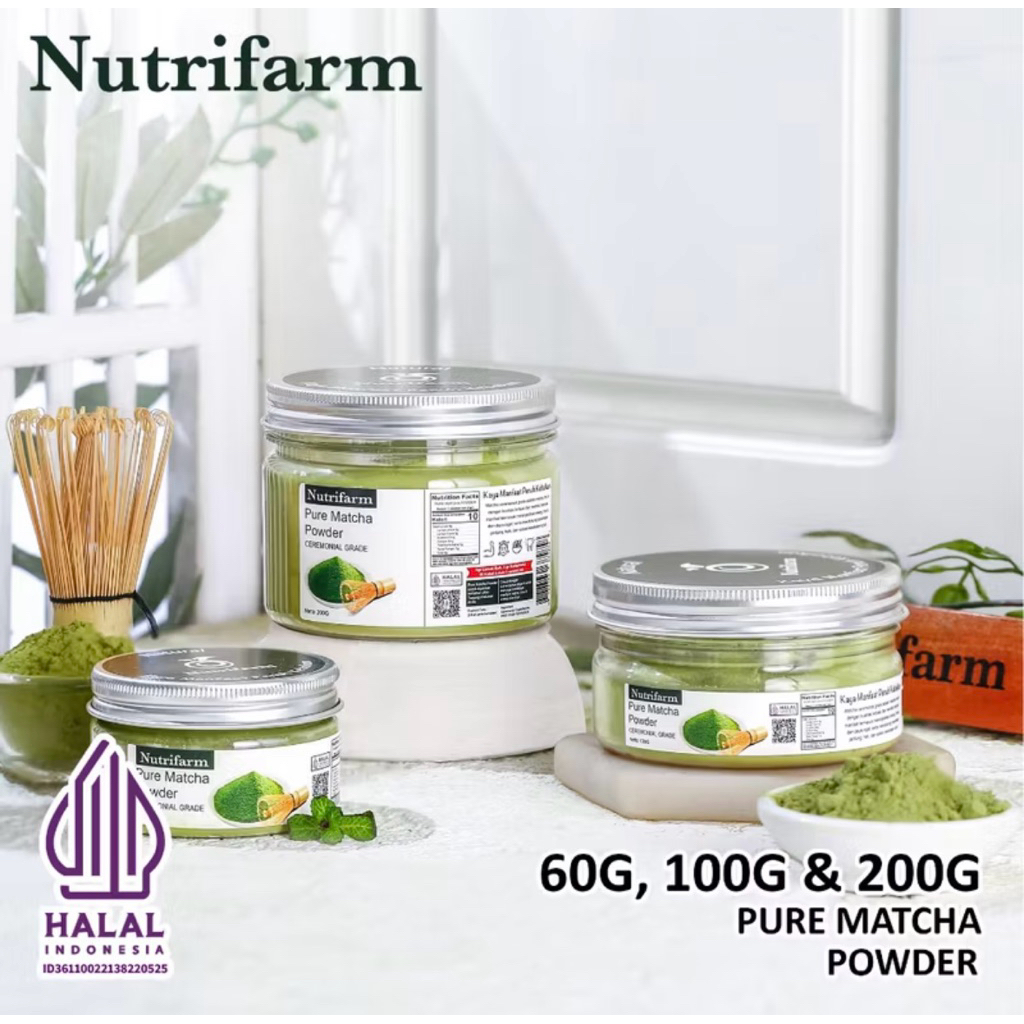 

Nutrifarm Pure Matcha Powder Ceremonial Grade 200g / Bubuk Matcha Murni 100% / Original Japan