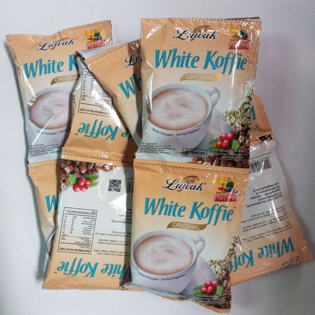 

KOPI INSTAN 3 IN 1 LUWAK WHITE KOFFIE 1 RENCENG ISI 10 SASET
