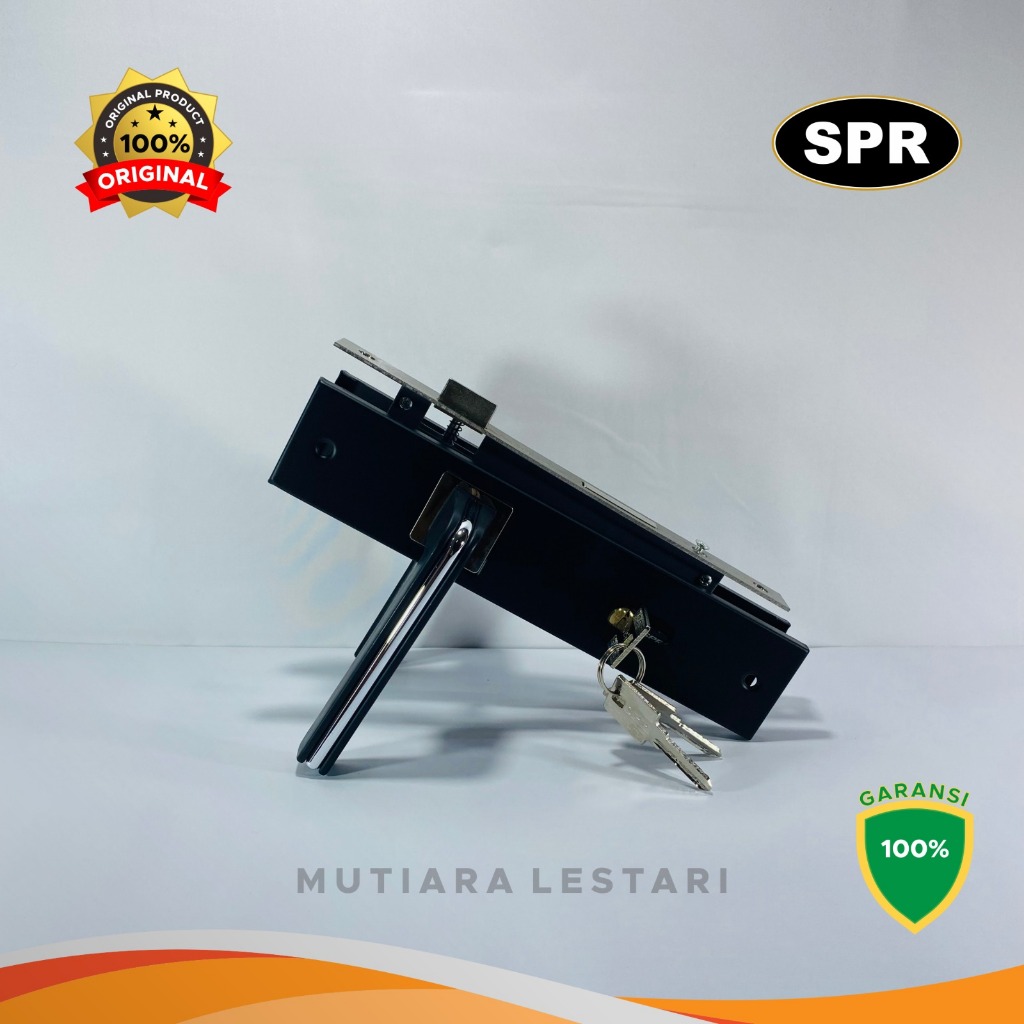 Handle Set Kunci Pintu Besar 25cm Handle Pintu Hitam Set, Gagang Pintu Rumah Minimalis Komplit Ukura