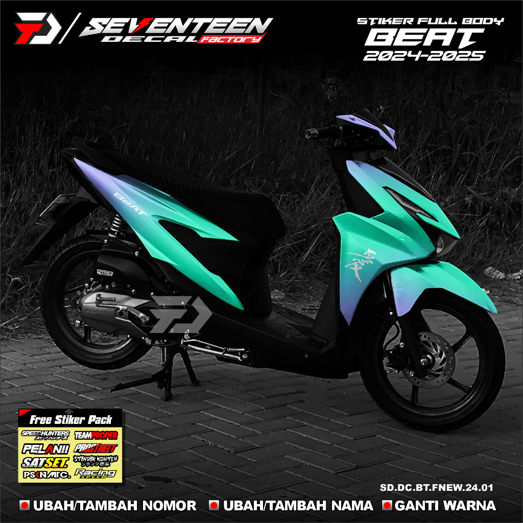 Decal Stiker BEAT FI NEW 2024 full Body Sticker BEAT FI NEW Motif Racing